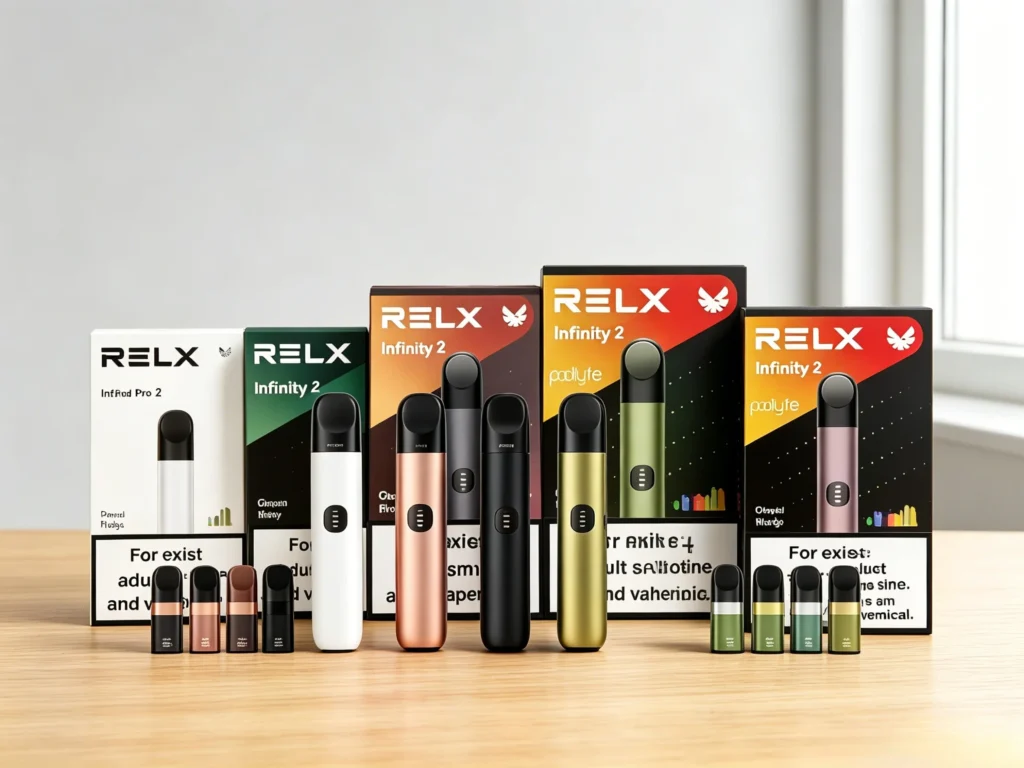 RELX煙彈與傳統香菸對比示意圖,一顆煙彈等於2至3包香菸的使用量換算解析圖